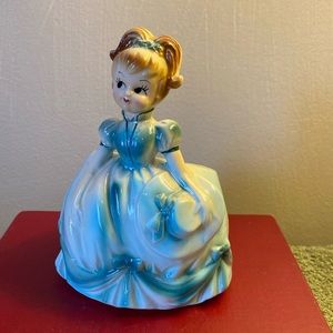 Rueben's Originals Los Angeles California Pottery PLANTER Woman Green Dress Lady